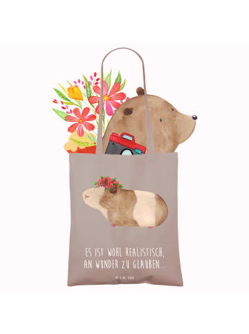 Mr. & Mrs. Panda Schultasche Meerschweinchen Weisheit mit Spruch in Braun Pastell
