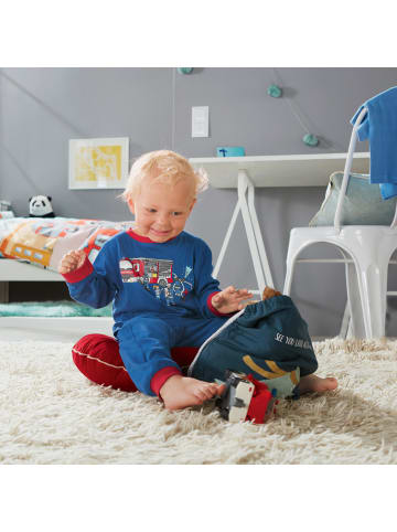 Erwin Müller Single-Jersey Kinder-Schlafanzug in marine/rot