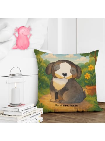 Mr. & Mrs. Panda kissen bedruckt Hund Entspannen Design ohne Spruch in Weiß