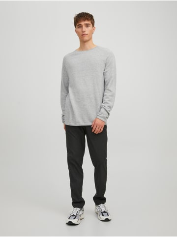 Jack & Jones Rundhals Strickpullover Langarm Sweater aus Baumwolle JJEHILL in Grau-2