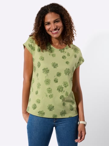 WITT WEIDEN Kurzarm-Shirt in lindgrün-schilf-bedruckt