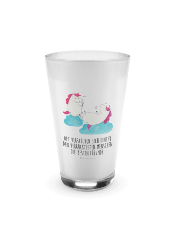Mr. & Mrs. Panda becher glas Einhorn Sekt mit Spruch in Transparent
