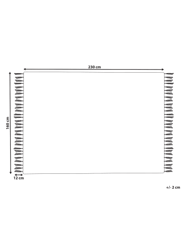 Beliani Geflochtener Teppich BADEMLI in Grün/Weiß - (W) 160 x (H) 1 x (L) 230 cm