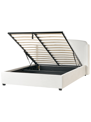 Beliani Doppelbett BERNAY in Weiß - (W) 190 x (H) 115 x (L) 219 cm