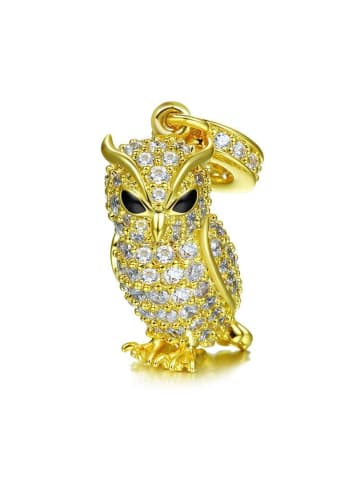 GNOCE Sterling Silber vergoldet Eulen Charm