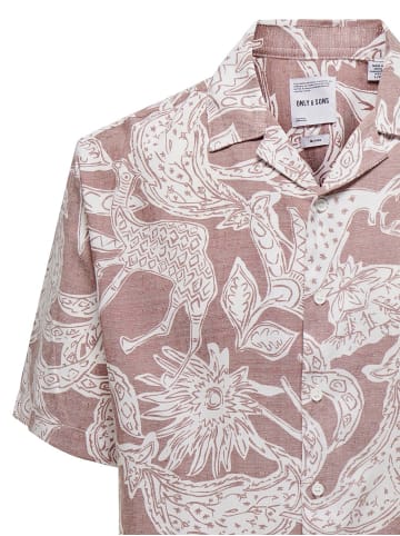 Only&Sons Sommer Hemd mit Resort-Kragen in Terracotta