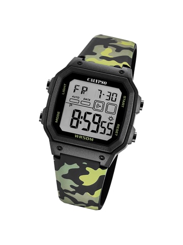 Calypso Digital-Armbanduhr Calypso Digital schwarz, grün extra groß (ca. 45x39mm)