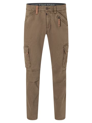 Timezone Cargohose Regular Fit Taschen Baumwolle Reißverschluss in Braun