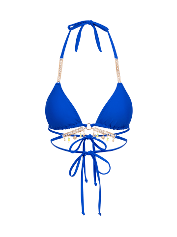 Moda Minx Bikini Top Seychelles Triangle Wrap in Blau
