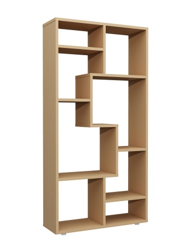 Libreria Ad Angolo VCM Insasi 2 – Scaffale In Metallo E Legno, Design Industrial, 87x34x34 Cm, Colore Antracite