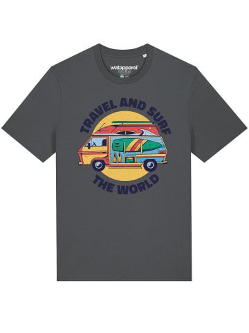 wat? Apparel T-Shirt Travel and surf in Grau