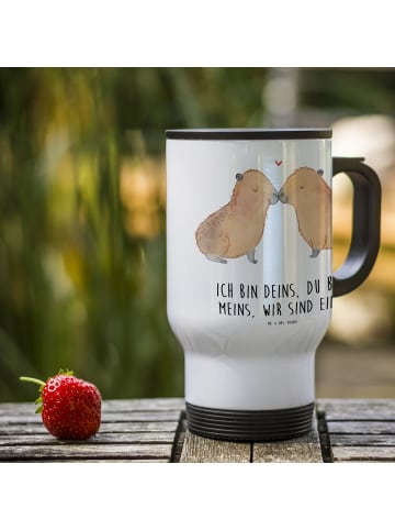 Mr. & Mrs. Panda Kaffeebecher Capybara Liebe mit Spruch in Weiß