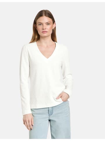 TAIFUN T-Shirt Langarm Rundhals in Offwhite