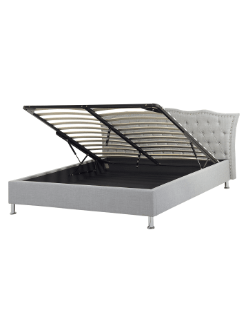 Beliani Doppelbett METZ in Grau/Silber - (W) 192 x (H) 103 x (L) 215 cm