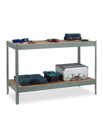 relaxdays Werkbank in Anthrazit - (B)141 x (H)91 x (T)61 cm
