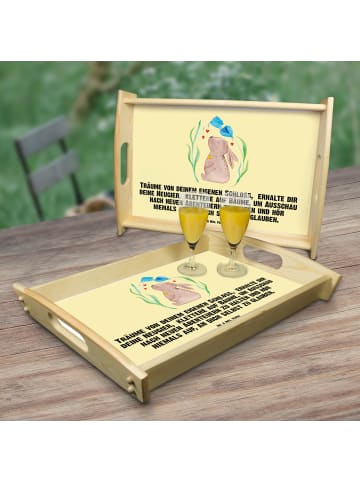 Mr. & Mrs. Panda Dekotablett Hase Blume mit Spruch in Gelb Pastell