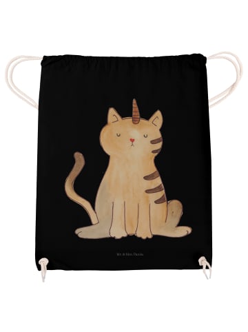Mr. & Mrs. Panda gym tasche Einhorn Katze ohne Spruch in Schwarz