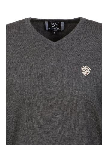 19V69 Italia by Versace V-Ausschnitt-Pullover Rocco in grau