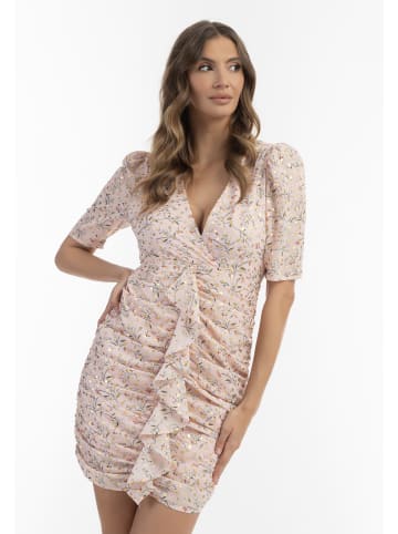 faina Damen Drapiertes Kleid in Rosa Mehrfarbig