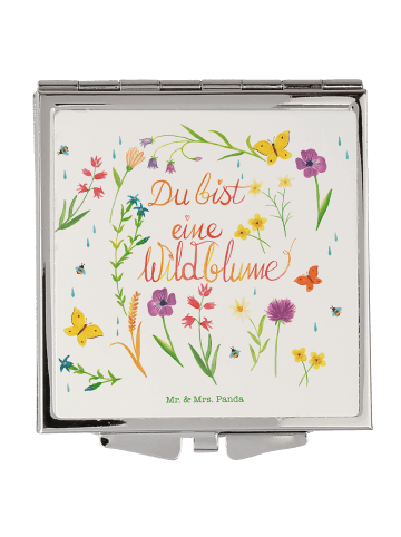 Mr. & Mrs. Panda Schminkspiegel Du bist eine Wildblume mit Spruch in Bunt