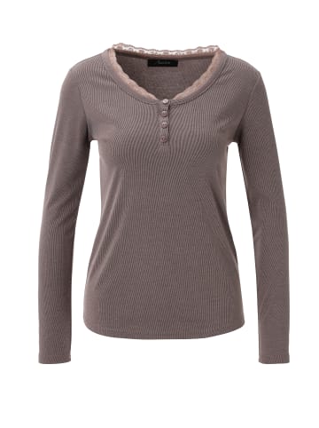 Aniston CASUAL Langarmshirt in mauve-schwarz