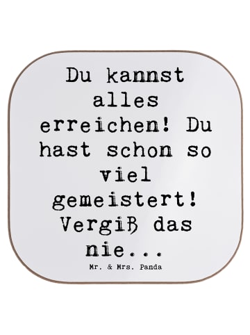 Mr. & Mrs. Panda Tischuntersetzer Spruch Selbstvertrauen stärken... in Weiß