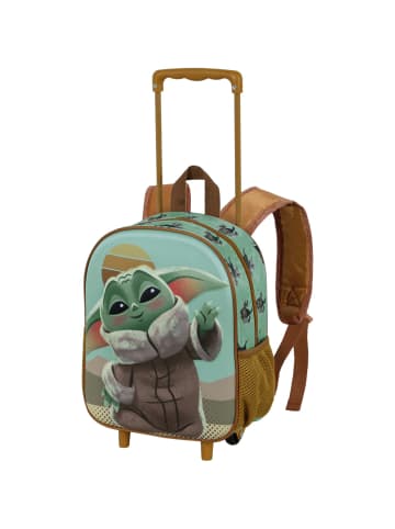 Star Wars Rucksack The Mandalorian Say Hi-Small 3D with Wheels in gruen