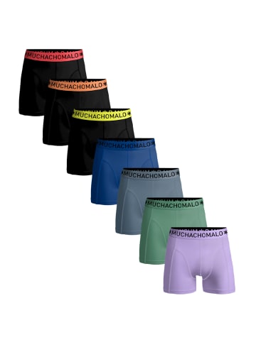 Muchachomalo 7er-Set: Boxershorts in Black/Black/Black/Blue/Grey/Green/Purple