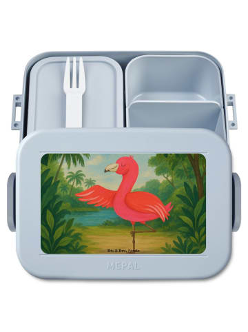 Mr. & Mrs. Panda Vesperbox Flamingo Yoga Design ohne Spruch in Blau Pastell