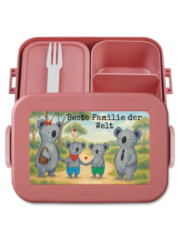 Mr. & Mrs. Panda Bento Box Koala Familie zwei Design mit Spruch in Rot Pastell