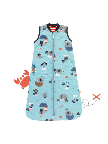 Schlummersack Babyschlafsack, 1.0 TOG in Hellblau-Rot