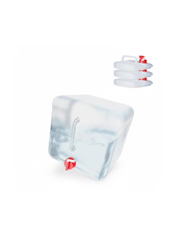 relaxdays 4x Faltkanister in Transparent/Rot - 15 l