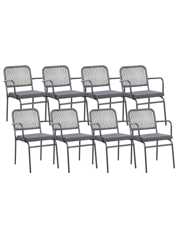 Beliani 8er-Set Gartenstuhl TACENO in Grau