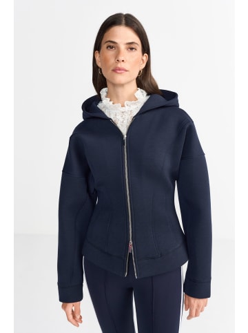 Rich & Royal Tapered Hoodie Jacket in Midnight Blue