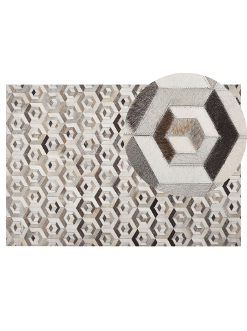 Beliani Patchwork TAVAK in Braun/Beige - (W) 140 x (H) 1 x (L) 200 cm