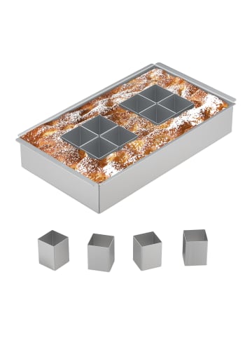 relaxdays Backform in Silber - (B)31,5 x (H)5,5 x (T)18 cm