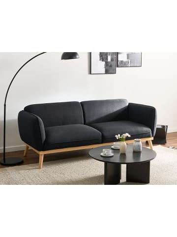 Beliani 3-Sitzer Sofa LJUNG in Schwarz/Braun - (W) 210 x (H) 82 x (L) 82 cm