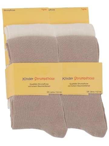 Cotton Prime® Strumpfhosen 4er Set für Kinder in Wollweiss/Beige