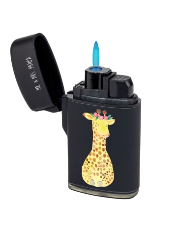 Mr. & Mrs. Panda Feuerzeug Giraffe Blumenkranz ohne Spruch in Schwarz