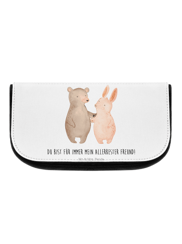 Mr. & Mrs. Panda Beauty Bag Bär und Hase Umarmen mit Spruch in Weiß