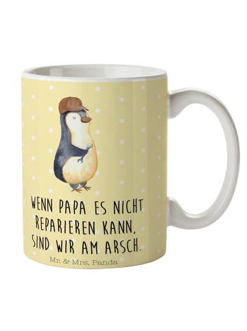 Mr. & Mrs. Panda Trinkbecher Wenn Papa es nicht reparieren kann,... in Gelb Pastell