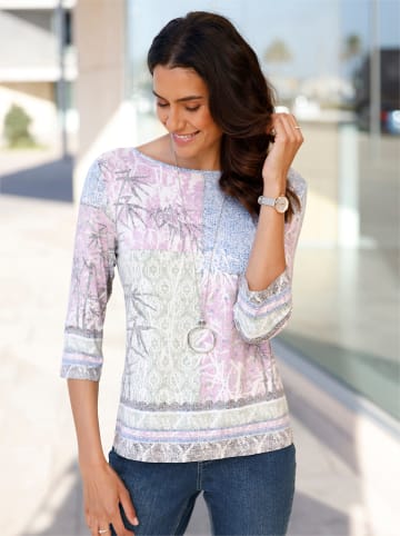 WITT WEIDEN 3/4-Arm-Shirt in ecru-eucalyptus-bedruckt