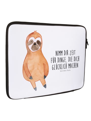 Mr. & Mrs. Panda Notebook Tasche Faultier Zufrieden mit Spruch in Weiß