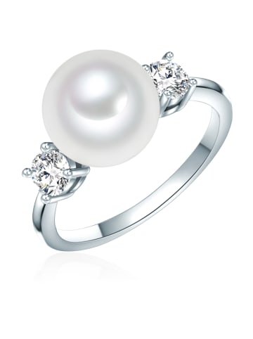 Lulu & Jane Ring Muschelkernperle weiß Zirkonia weiß in silber
