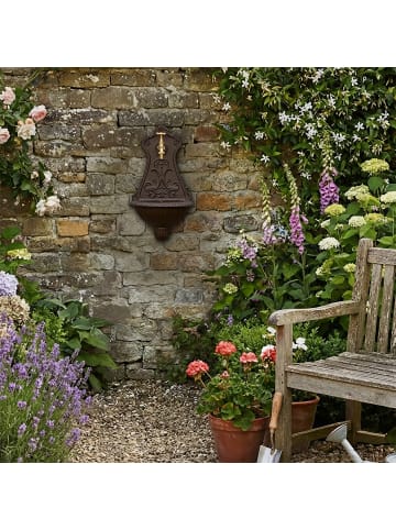 relaxdays Wandbrunnen in Braun - (B)24,5 x (H)42 x (T)11,5 cm