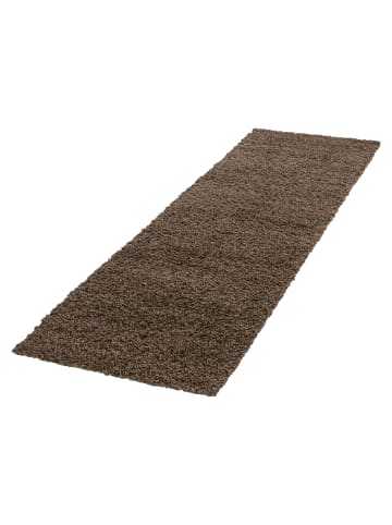 KADIMA DESIGN Teppich Hochflor Shaggy Waschbar Einfarbig RHEIN Strapazierfähig in Braun