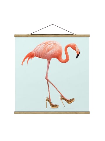 WALLART Stoffbild - Jonas Loose - Flamingo mit High Heels in Orange