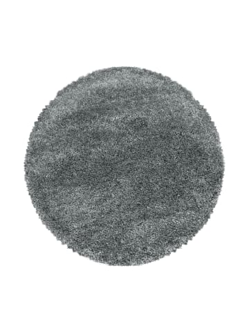 KADIMA DESIGN Teppich Hochflor Shaggy Uni Style Polypropylen Wohnzimmer in Hellgrau