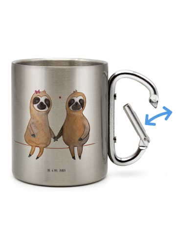 Mr. & Mrs. Panda Kaffeetasse Faultier Pärchen ohne Spruch in Silber