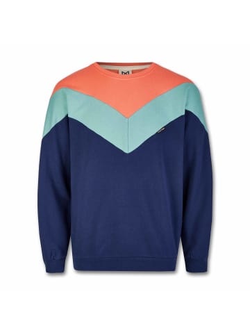 MANITOBER Cut & Sew Sweatshirt in Coral/Mint/Navy